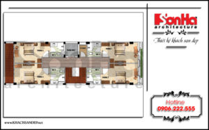 6 Mặt bằng công năng tầng 3 4 5 6 khách sạn mini đẹp tại nam định sh ks 0061