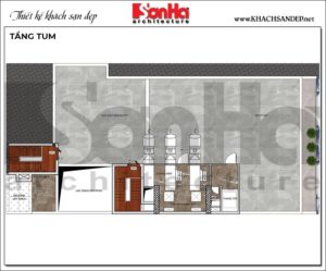 7 Bản vẽ tầng tum khách sạn 3 sao kiểu hiện đại tại bình định sh ks 0073