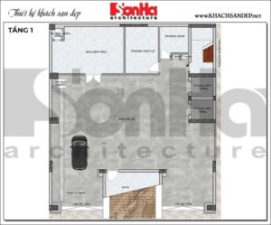 2 Mặt bằng tầng 1 khách sạn tân cổ điển 12 tầng tại lạng sơn sh ks 0083