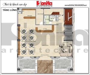 4 Mặt bằng tầng lửng khách sạn kiểu tân cổ điển tại lạng sơn sh ks 0083