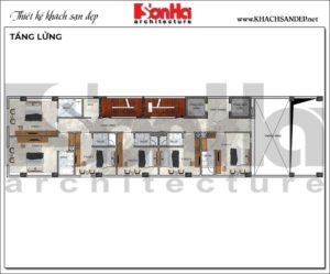 6 Mặt bằng tầng lửng khách sạn hiện đại 10 tầng tại hải phòng sh ks 0080