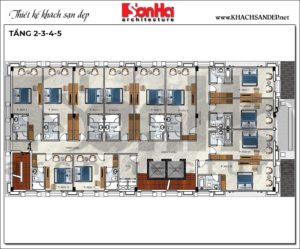 7 Bản vẽ tầng 2 3 4 5 khách sạn tân cổ điển 6 tầng tại hà nội sh ks 0078