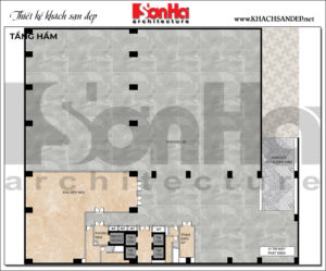 3 Mặt bằng tầng hầm khách sạn tân cổ điển 5 sao tại nghệ an sh ks 0086